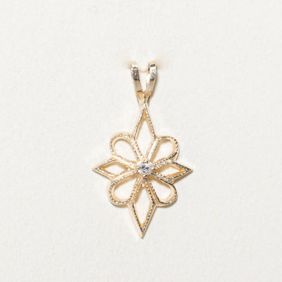 Diamond Floral Star Shaped Pendant | 0.02ct
