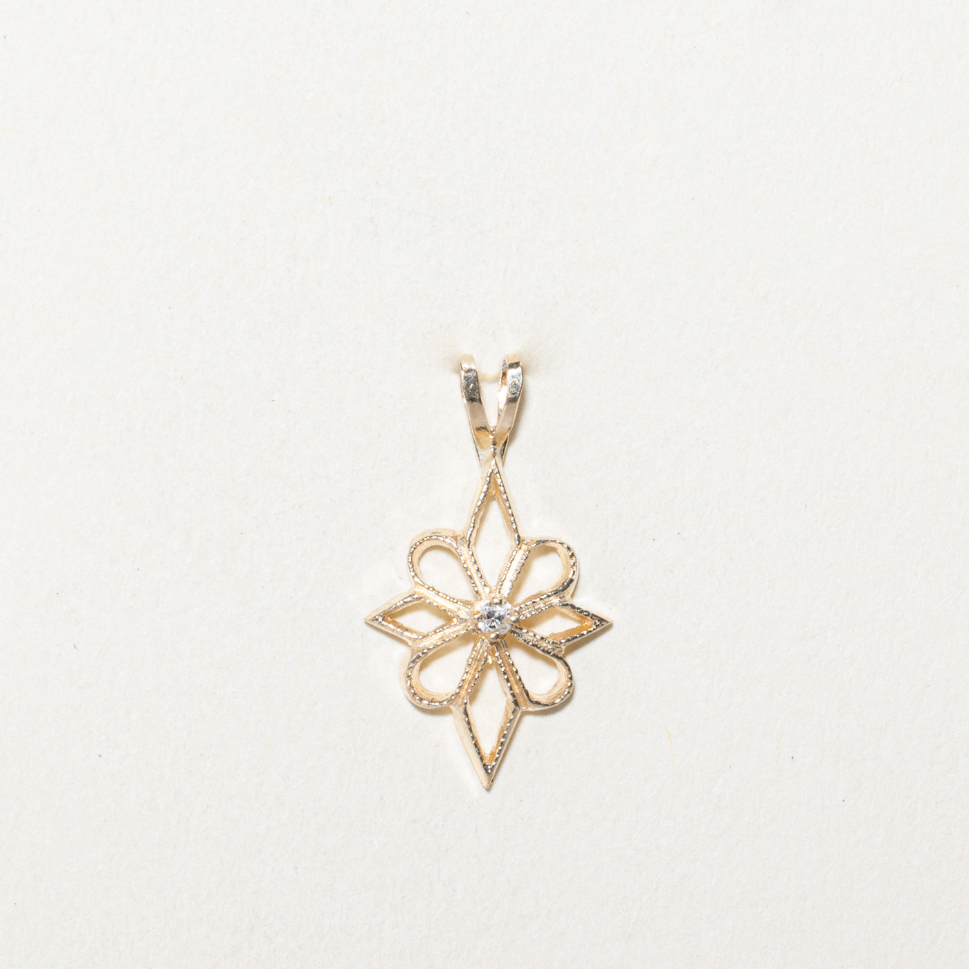 Diamond Floral Star Shaped Pendant | 0.02ct