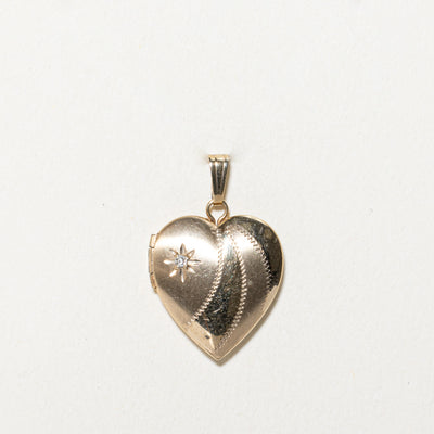 Star Set Diamond Heart Locket | 0.01ct