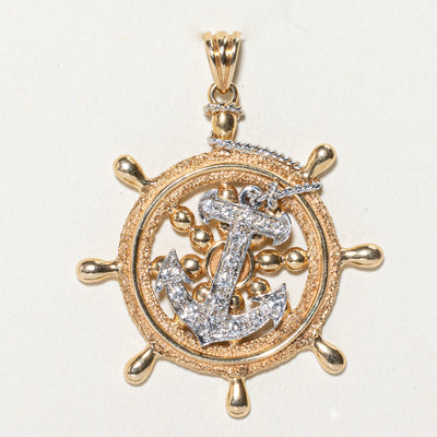 Diamond Anchor & Helm Pendant | 0.36ctw