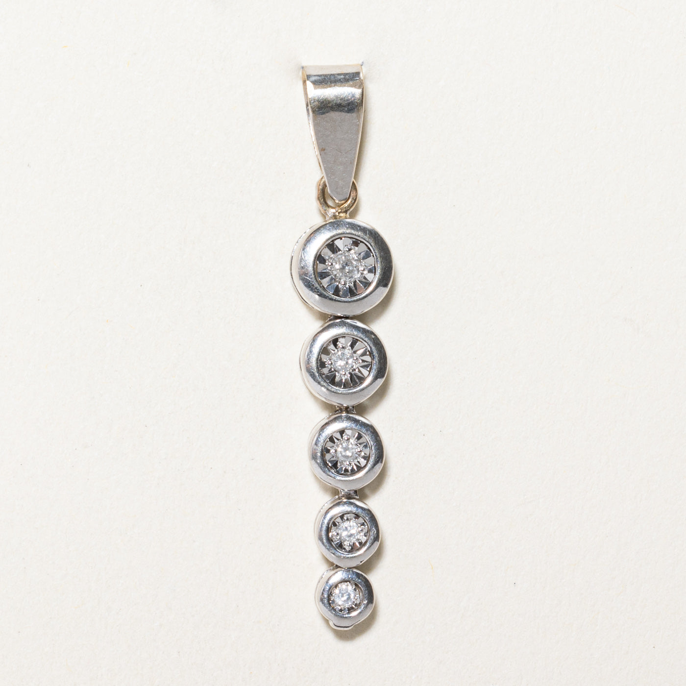 Bezel Set Diamond Drop Pendant | 0.10ctw