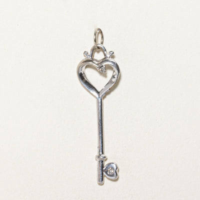 Diamond Heart Key Pendant | 0.02ctw