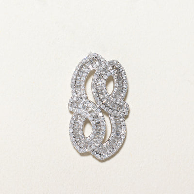 Diamond Double Cross Over Pendant | 0.85ctw