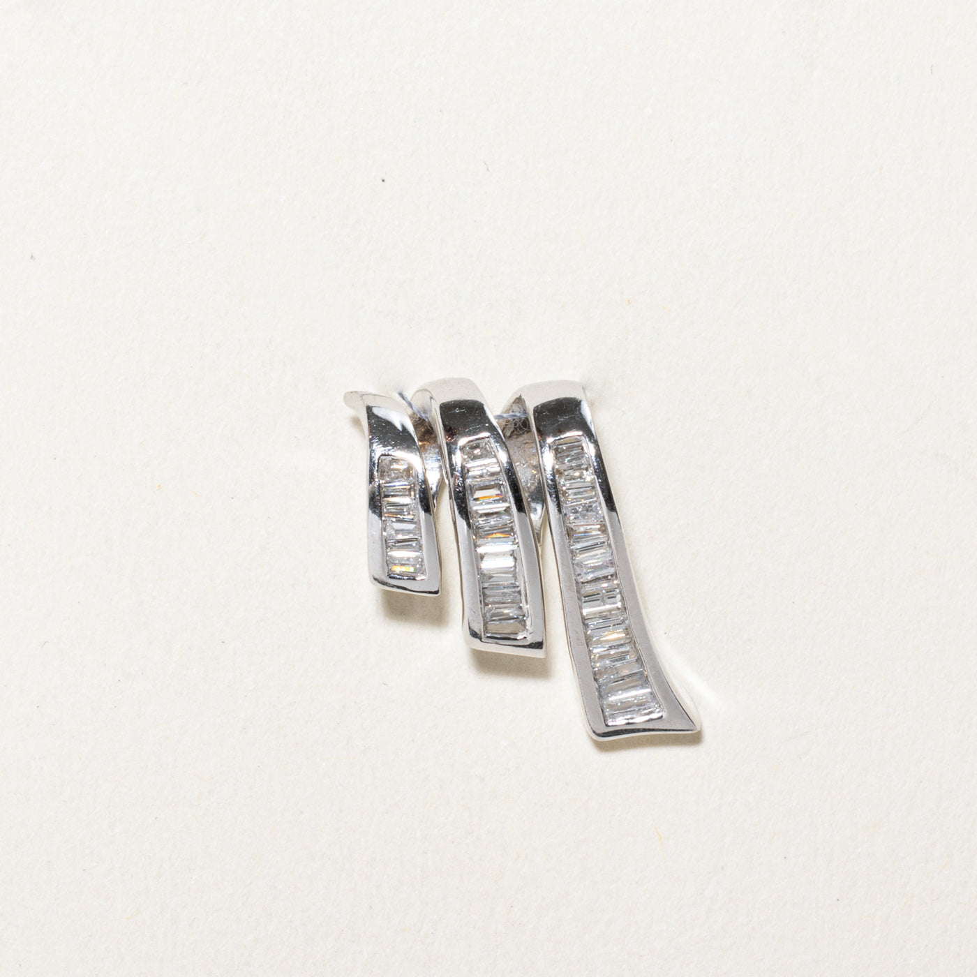 Baguette Cut Diamond Looped Pendant | 0.38ctw