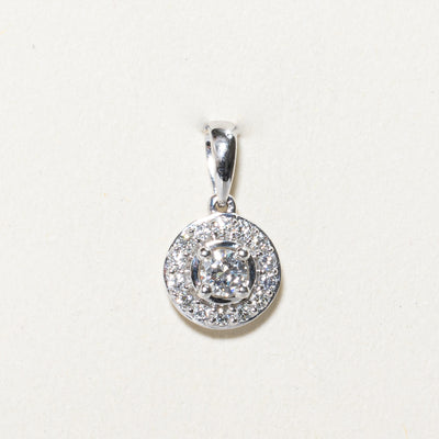 Diamond Halo Circle Pendant | 0.30ctw