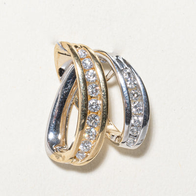 Two Tone Gold Diamond Looped Pendant | 0.50ctw