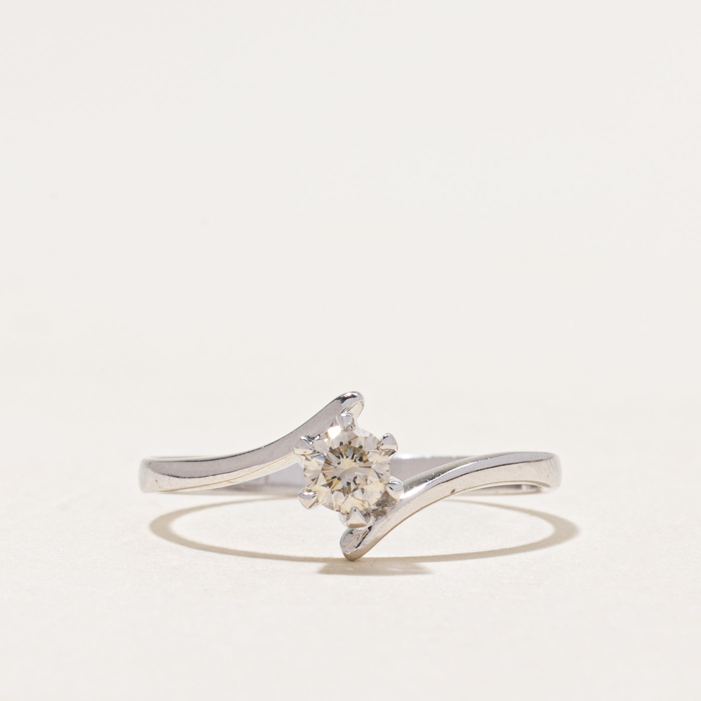 18k Solitaire Diamond Bypass Ring | 0.20ct | SZ 6