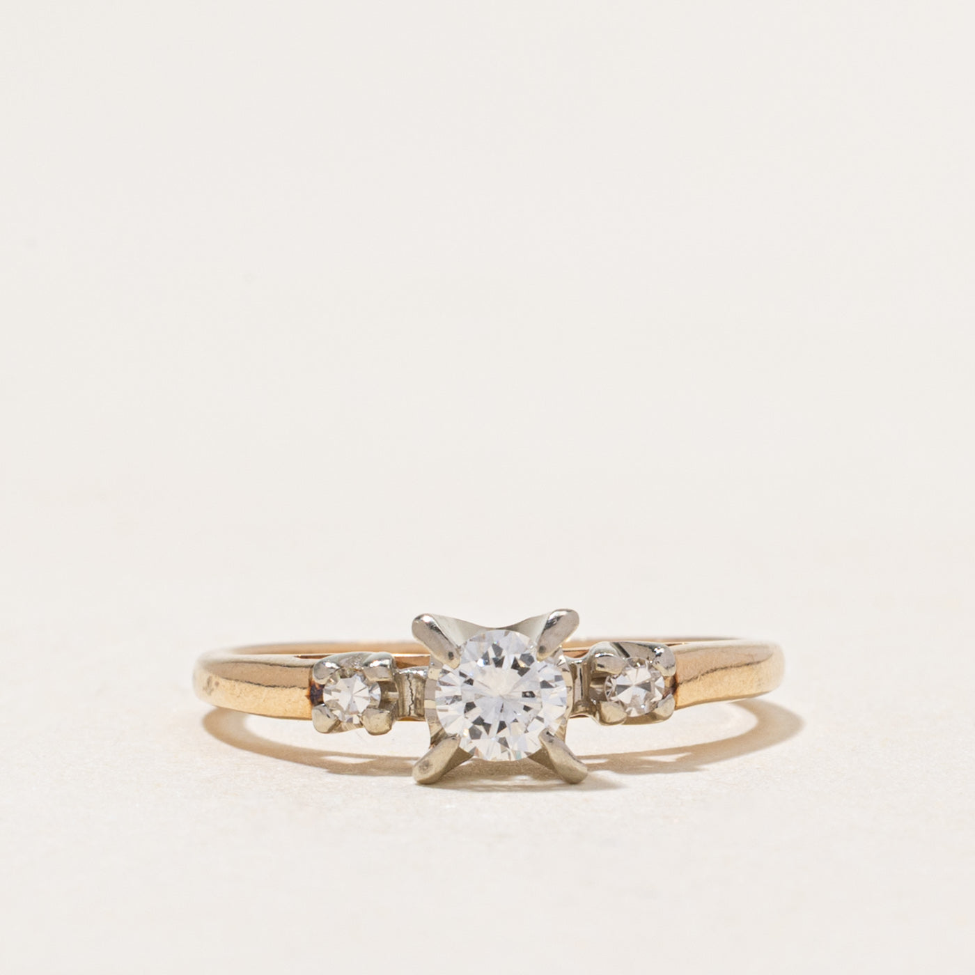 Yellow Gold Diamond Engagement Ring | 0.22ctw | SZ 3.75