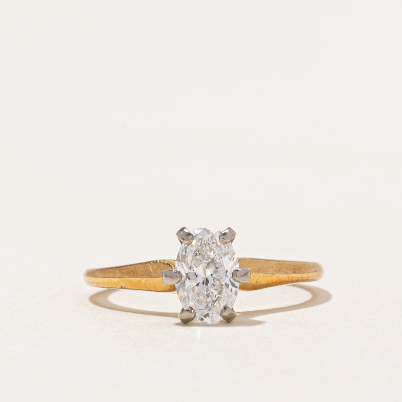 18k Oval Cut Solitaire Diamond Ring | 0.66ct | SZ 5