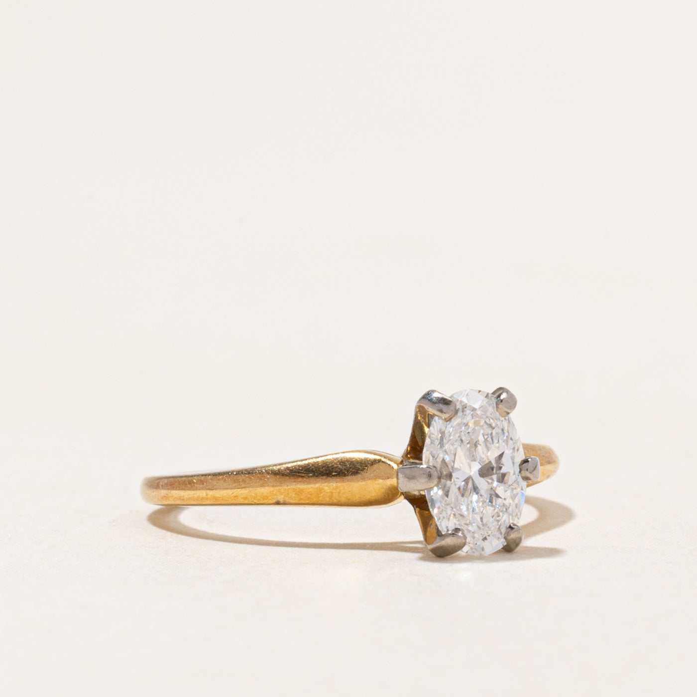 18k Oval Cut Solitaire Diamond Ring | 0.66ct | SZ 5