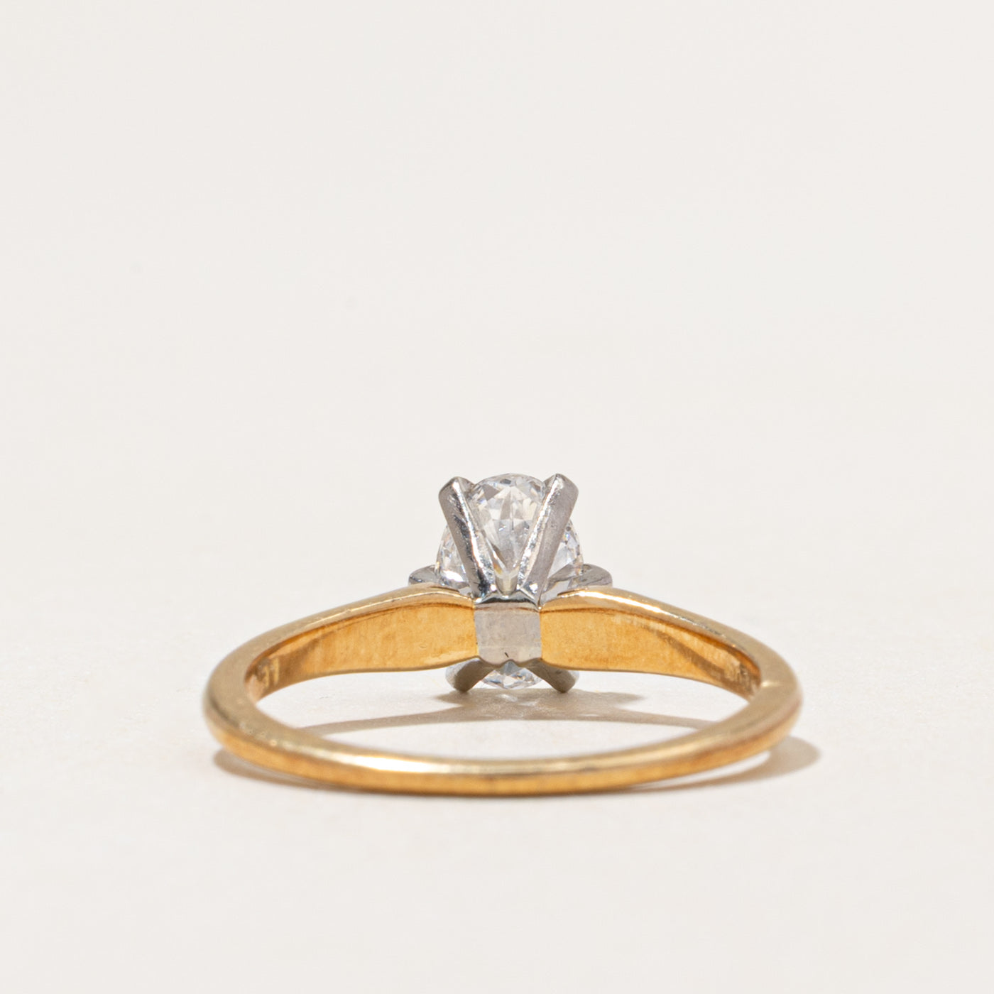18k Oval Cut Solitaire Diamond Ring | 0.66ct | SZ 5