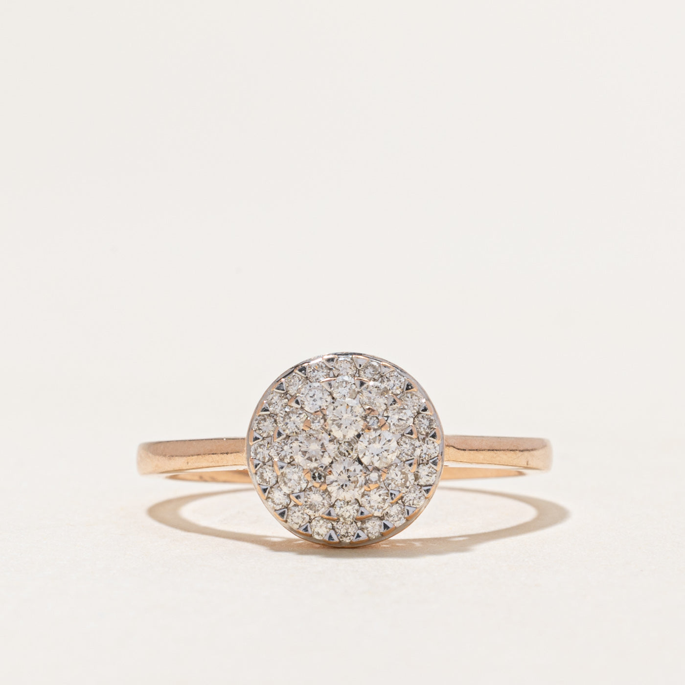 Yellow Gold Diamond Round Cluster Ring | 0.43ctw | SZ 9.25