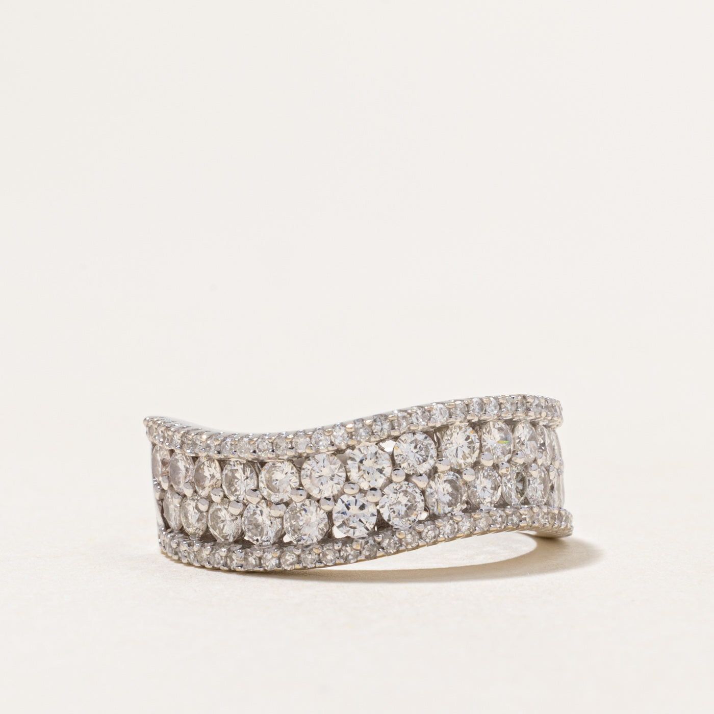 Multi Row Diamond Wave Band | 0.49ctw | SZ 7