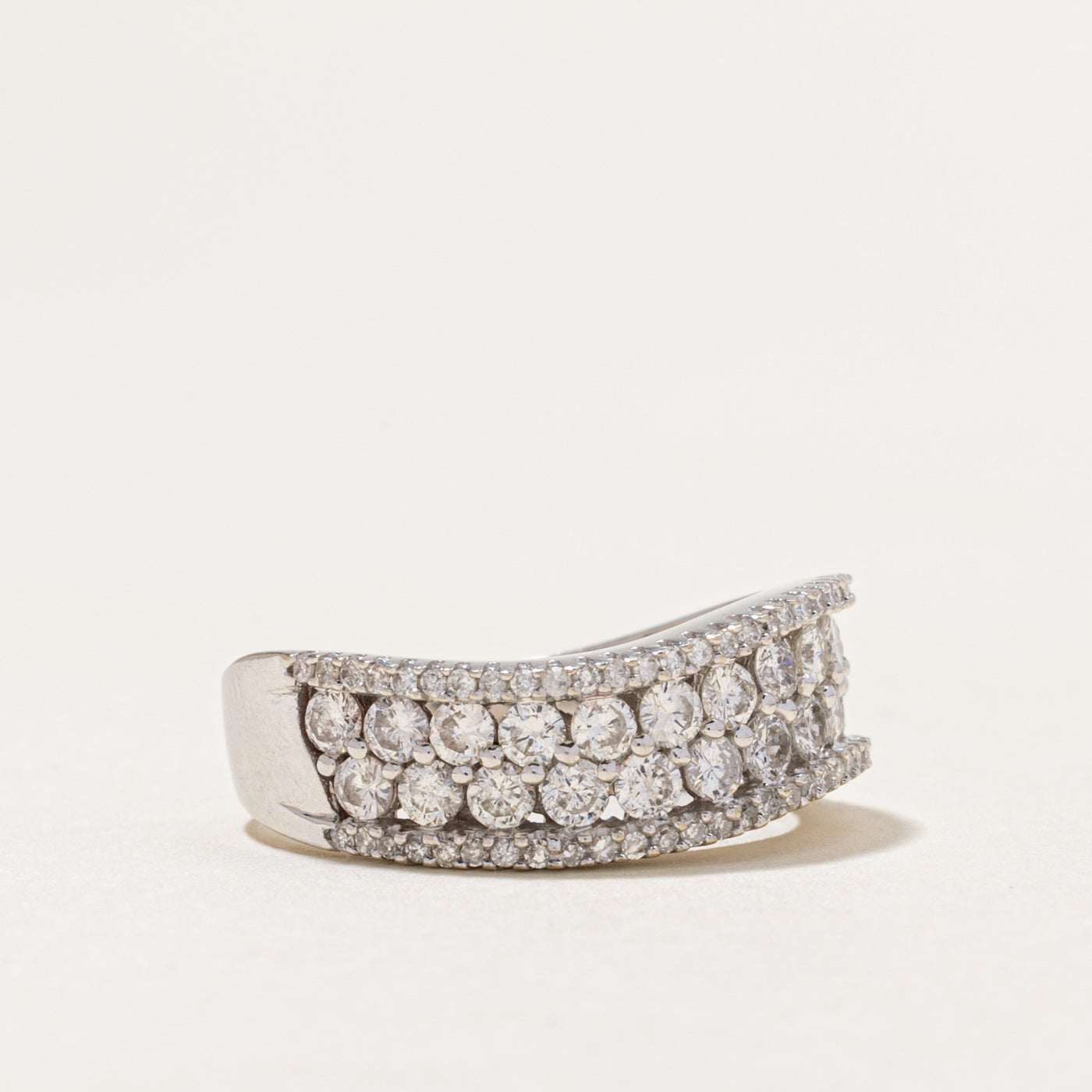 Multi Row Diamond Wave Band | 0.49ctw | SZ 7