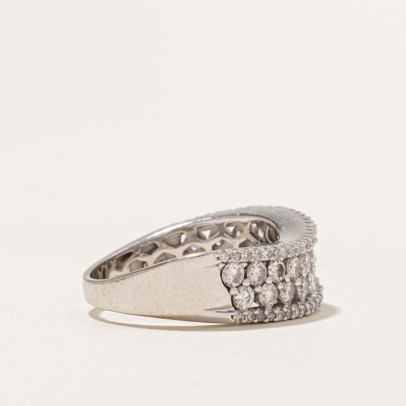 Multi Row Diamond Wave Band | 0.49ctw | SZ 7