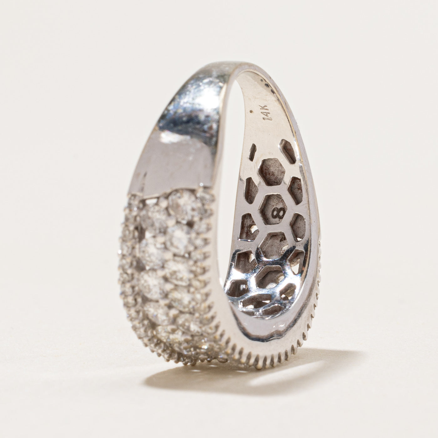 Multi Row Diamond Wave Band | 0.49ctw | SZ 7