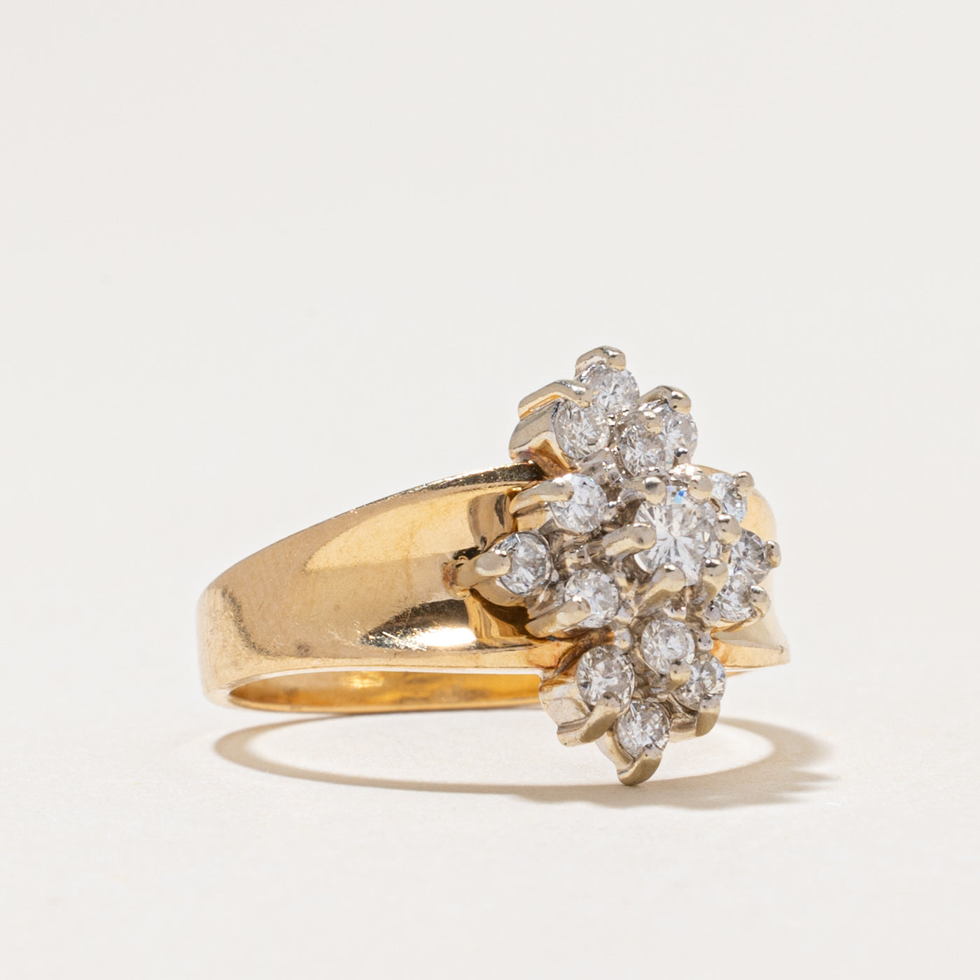 Yellow Gold Diamond Marquise Cluster Ring | 0.50ctw | SZ 5.5