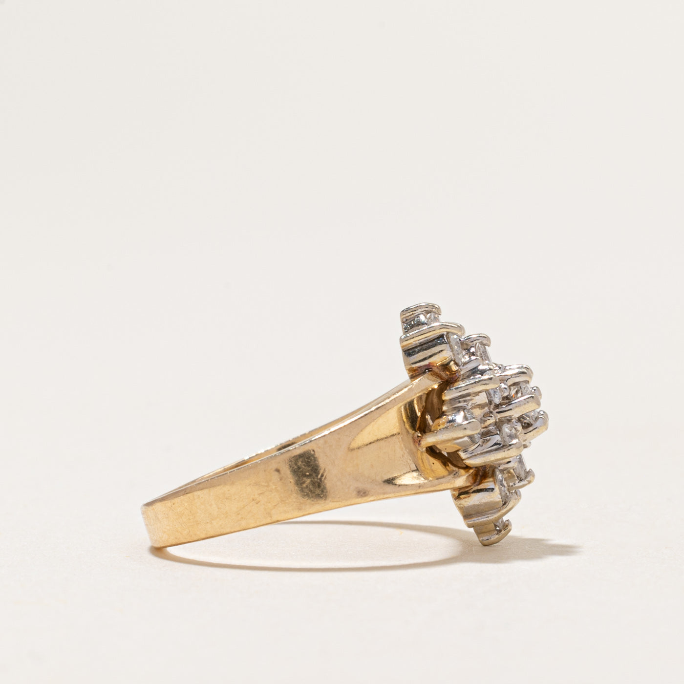 Yellow Gold Diamond Marquise Cluster Ring | 0.50ctw | SZ 5.5