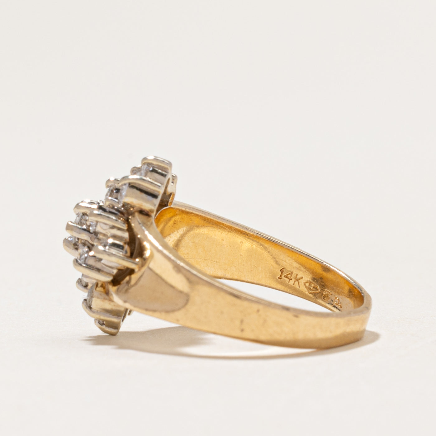 Yellow Gold Diamond Marquise Cluster Ring | 0.50ctw | SZ 5.5