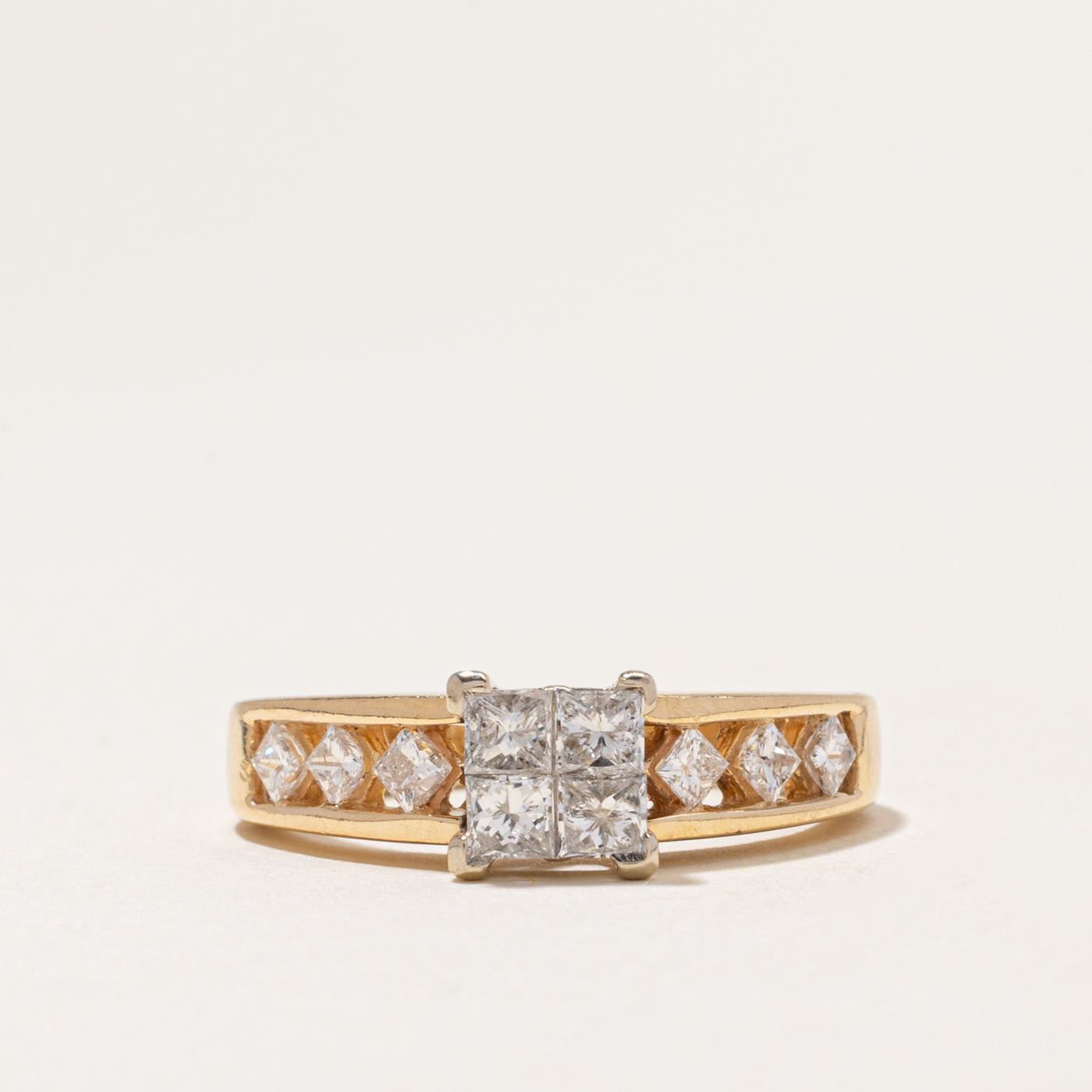 Illusion Set Princess Cut Diamond Ring | 0.90ctw | SZ 7.25