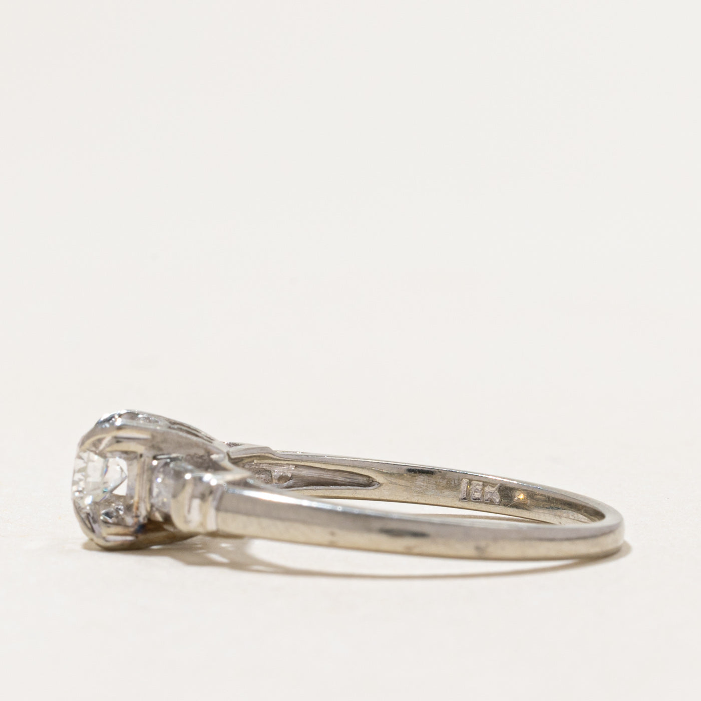 18k Diamond Accented Engagement Ring | 0.36ctw | SZ 7.5