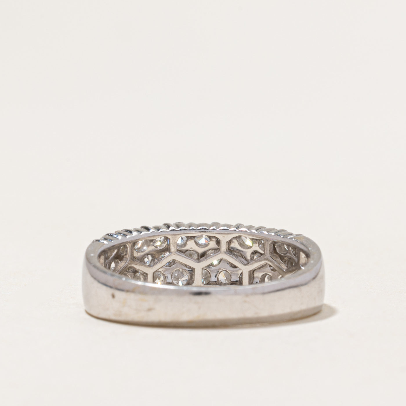 18k White Gold Pavé Set Diamond Band | 1.17ctw | SZ 7.75