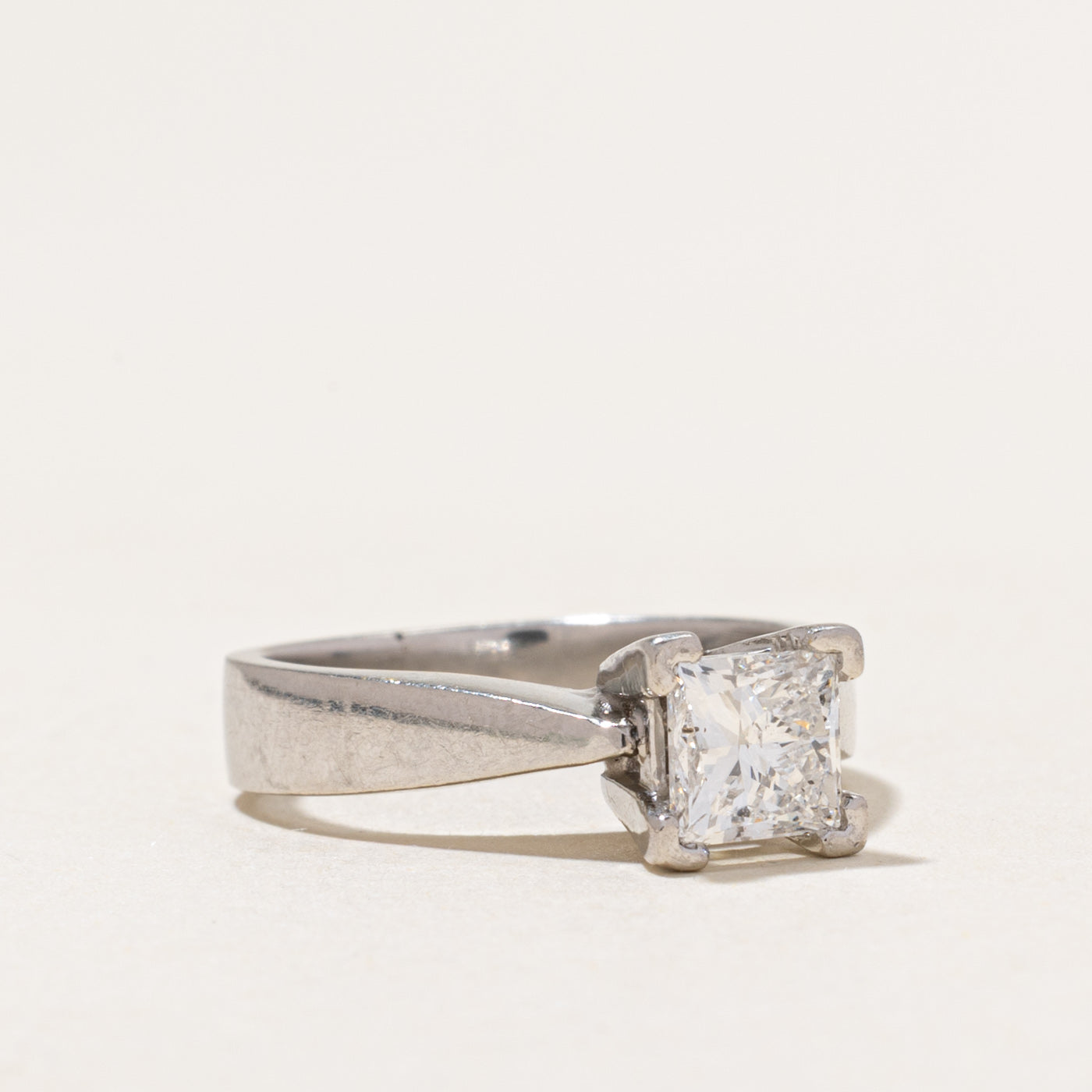 950 Platinum Solitaire Princess Cut Diamond Ring | 0.83ct | SZ 4.75