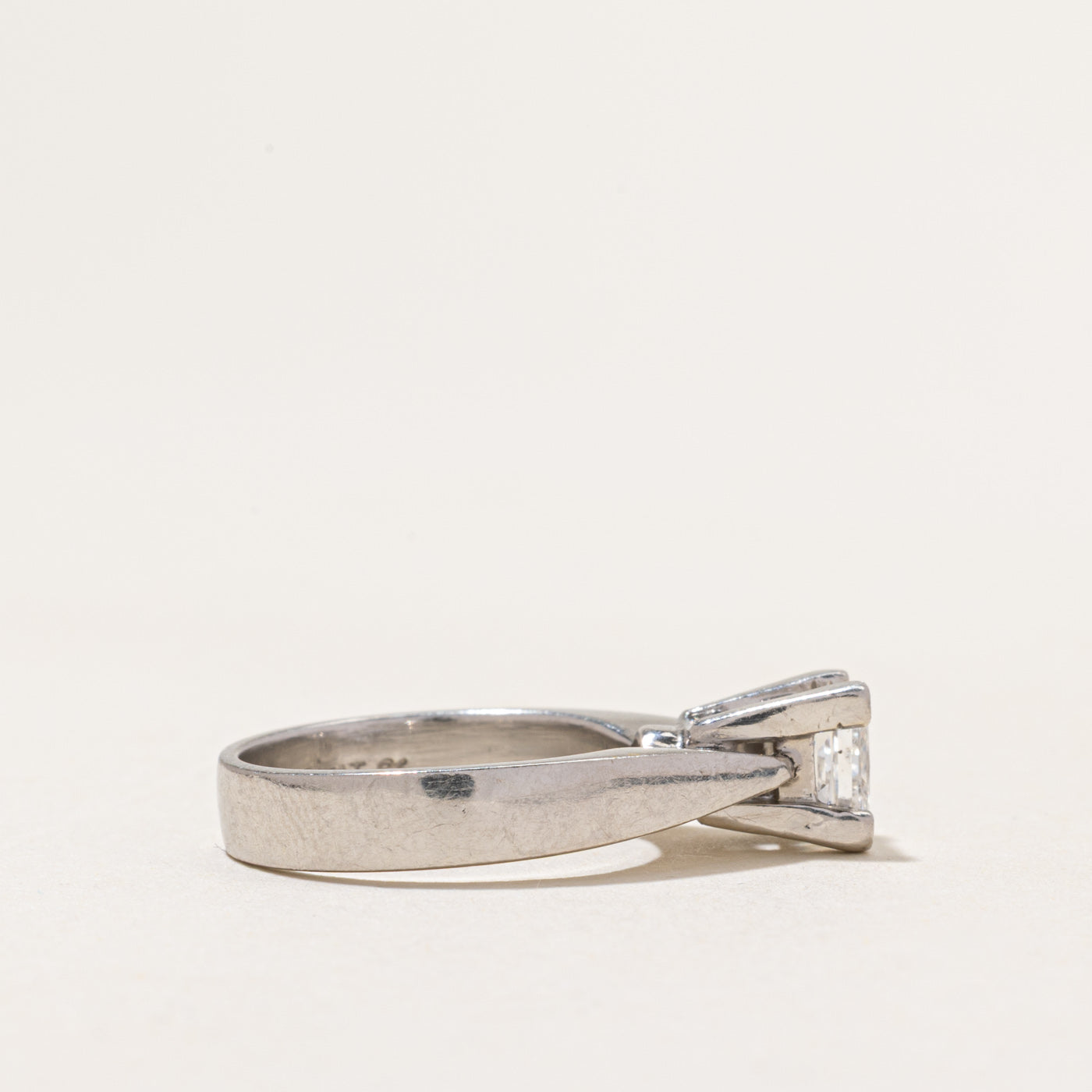 950 Platinum Solitaire Princess Cut Diamond Ring | 0.83ct | SZ 4.75