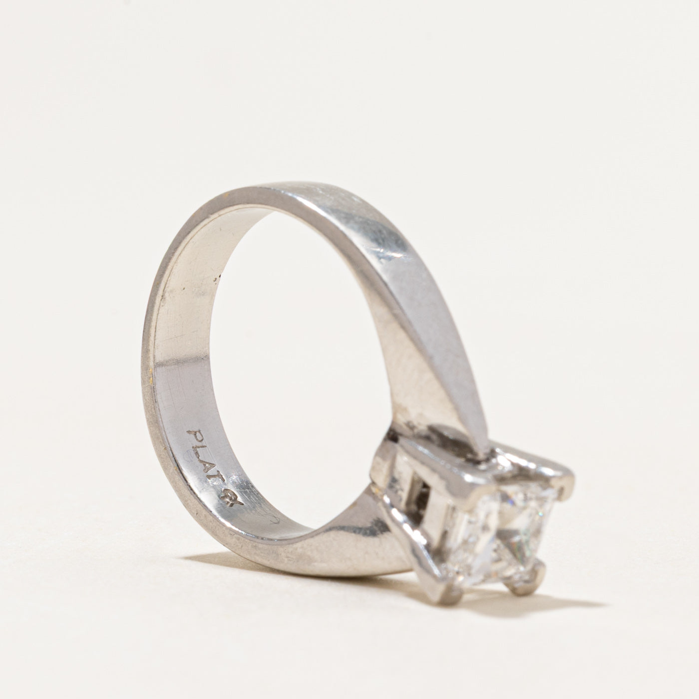 950 Platinum Solitaire Princess Cut Diamond Ring | 0.83ct | SZ 4.75