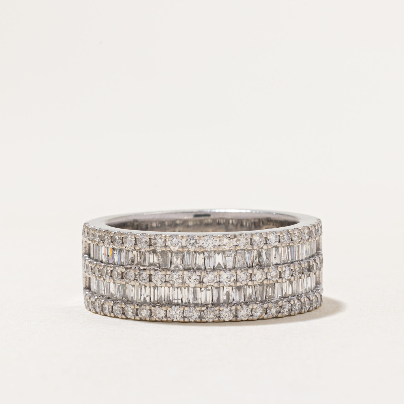 Multi Row Diamond Cigar Band | 1.70ctw | 8.90mm | SZ 10.25