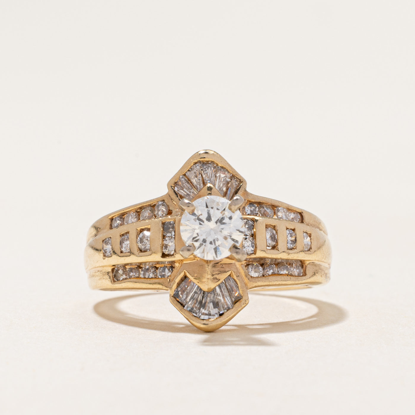 High Set Diamond Accented Cocktail Ring | 1.12ctw | SZ 6.25