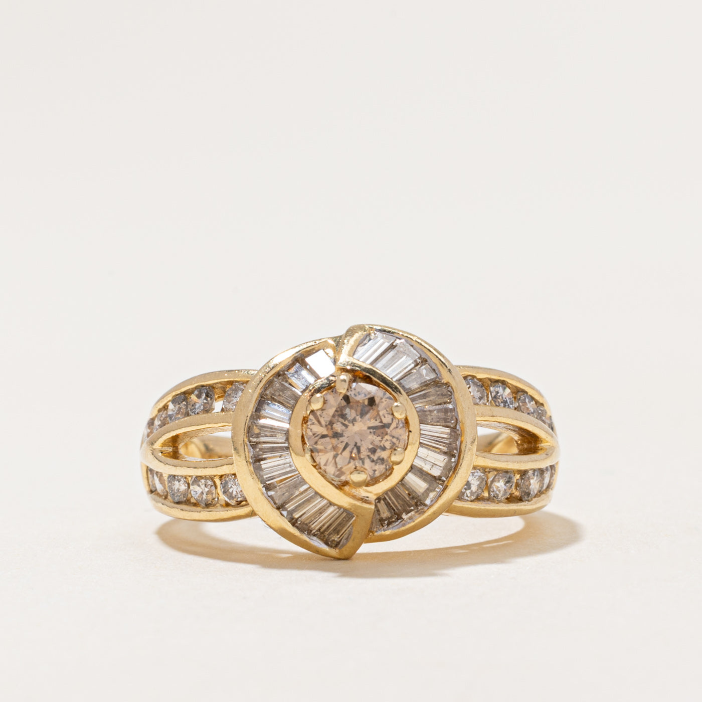 Brown Diamond Halo Ring | 1.27ctw | SZ 7