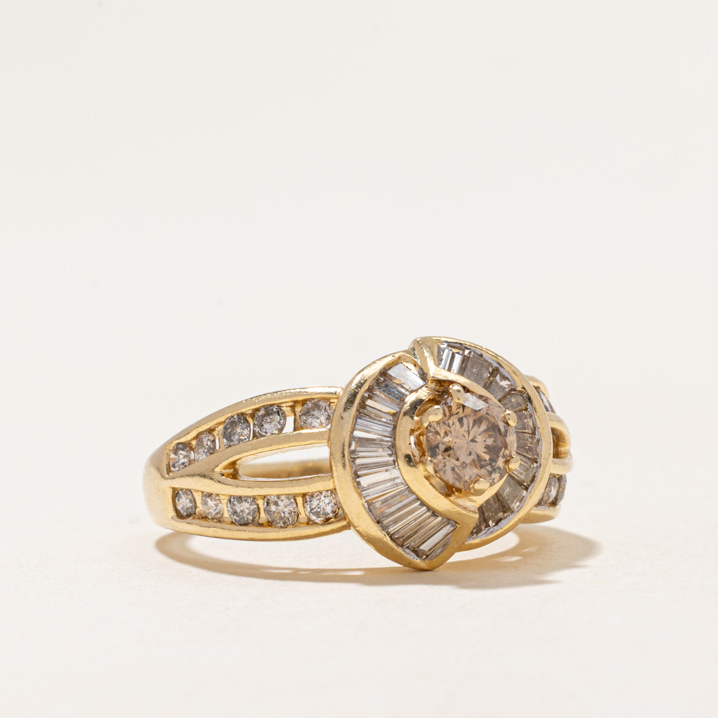 Brown Diamond Halo Ring | 1.27ctw | SZ 7