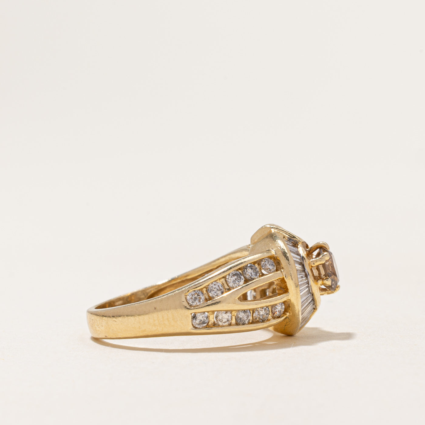 Brown Diamond Halo Ring | 1.27ctw | SZ 7