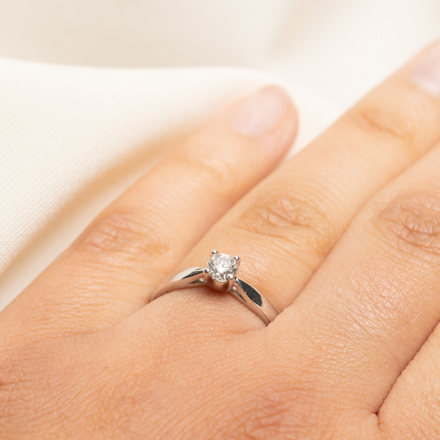 18k Solitaire Diamond Engagement Ring | 0.33ct | SZ 6.75