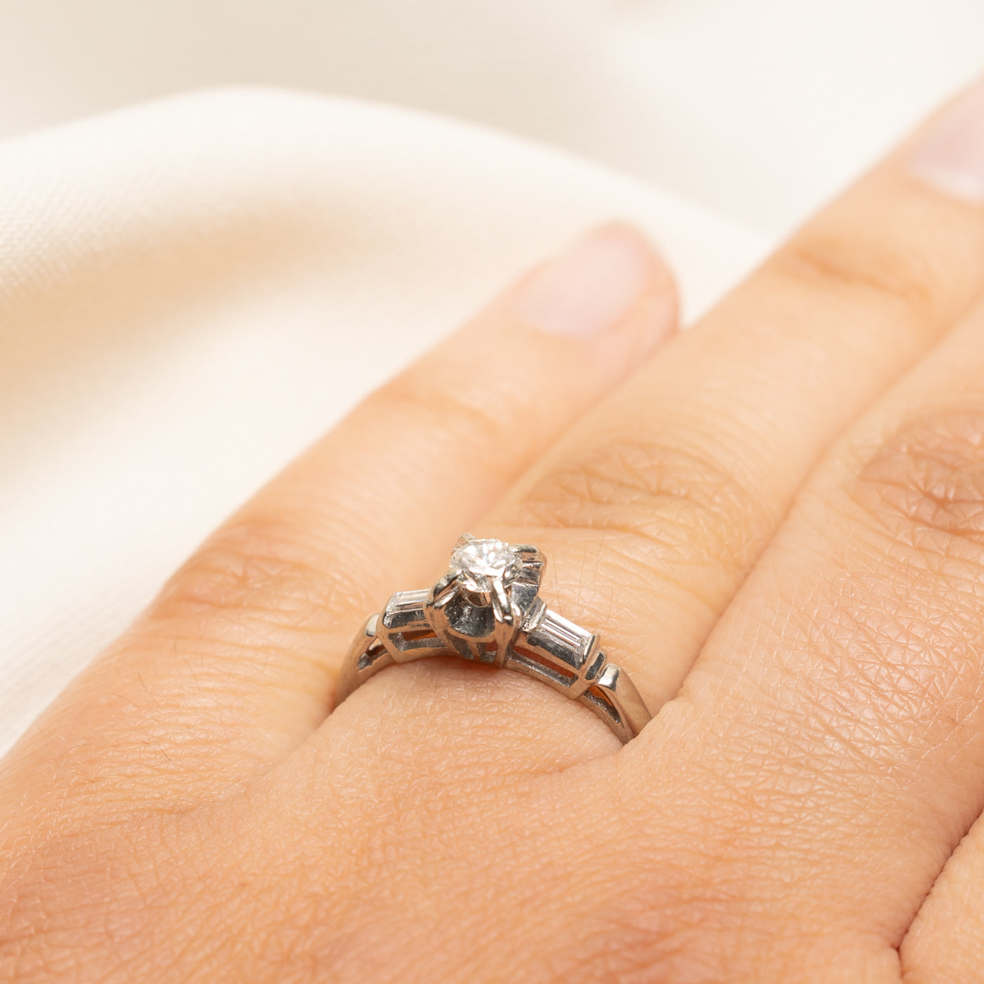 18k Diamond Accented Engagement Ring | 0.36ctw | SZ 7.5