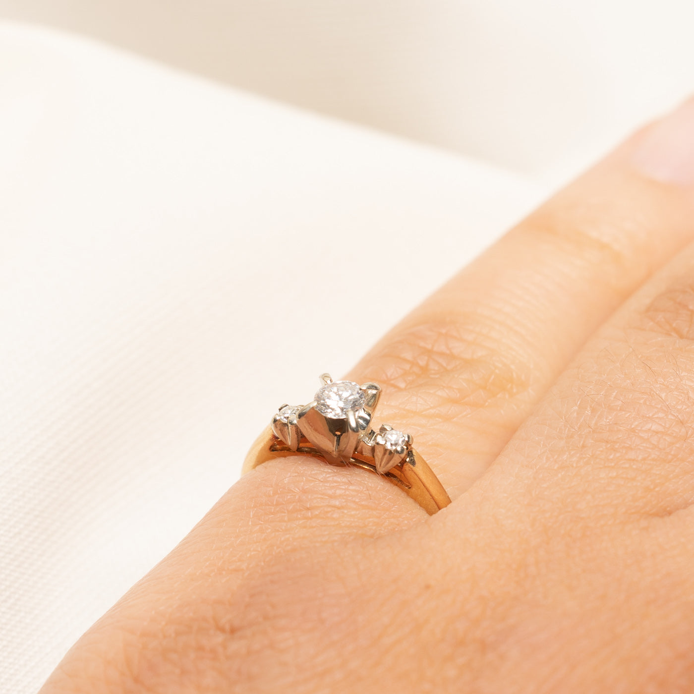 Yellow Gold Diamond Engagement Ring | 0.22ctw | SZ 3.75