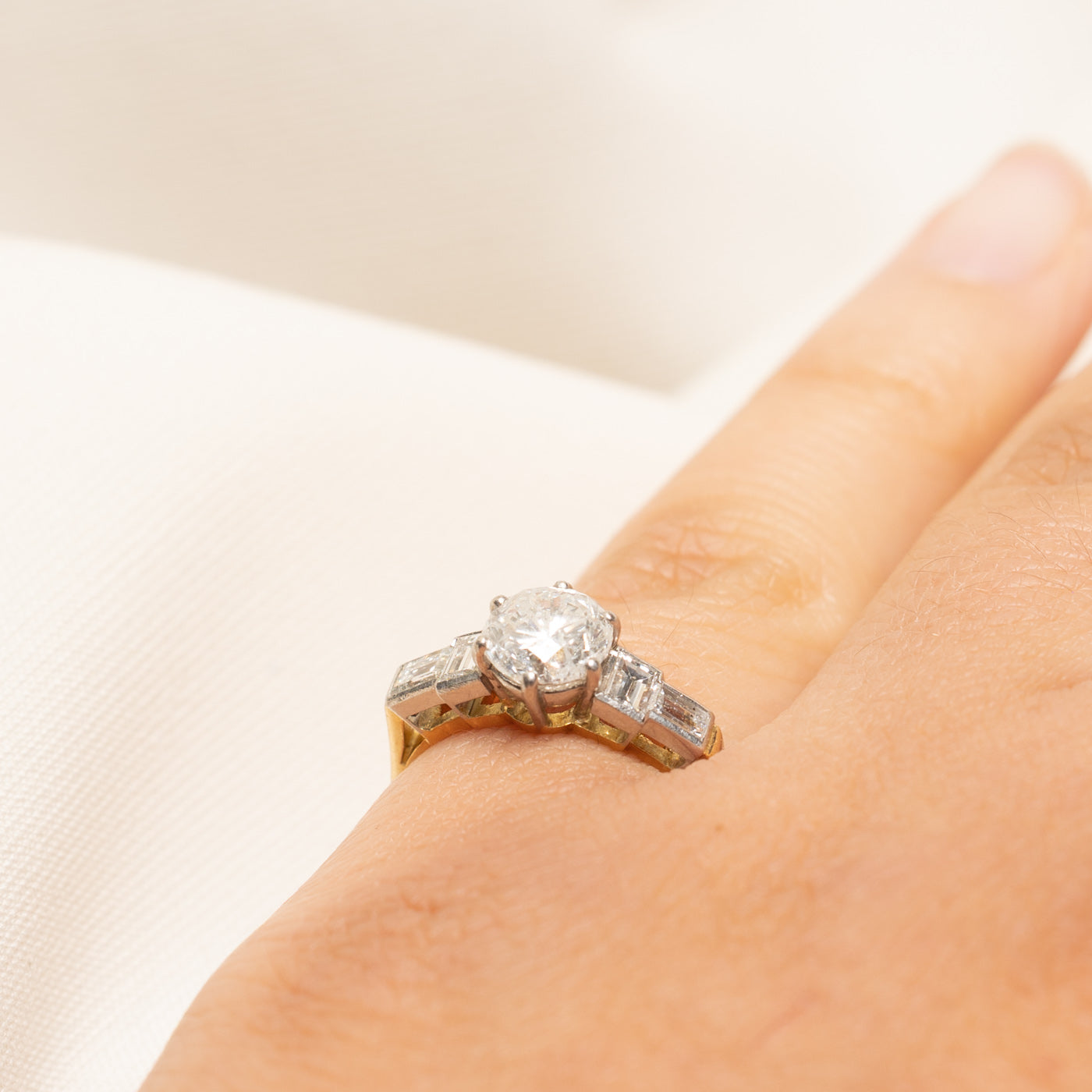1991 London 18k Diamond Accented Engagement Ring | 1.49ctw | SZ 5