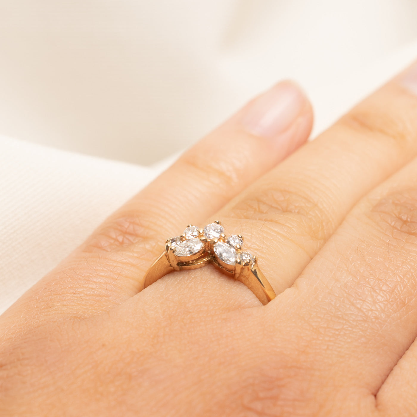 Marquise Cut Diamond Contour Ring | 0.45ctw | SZ 6.5