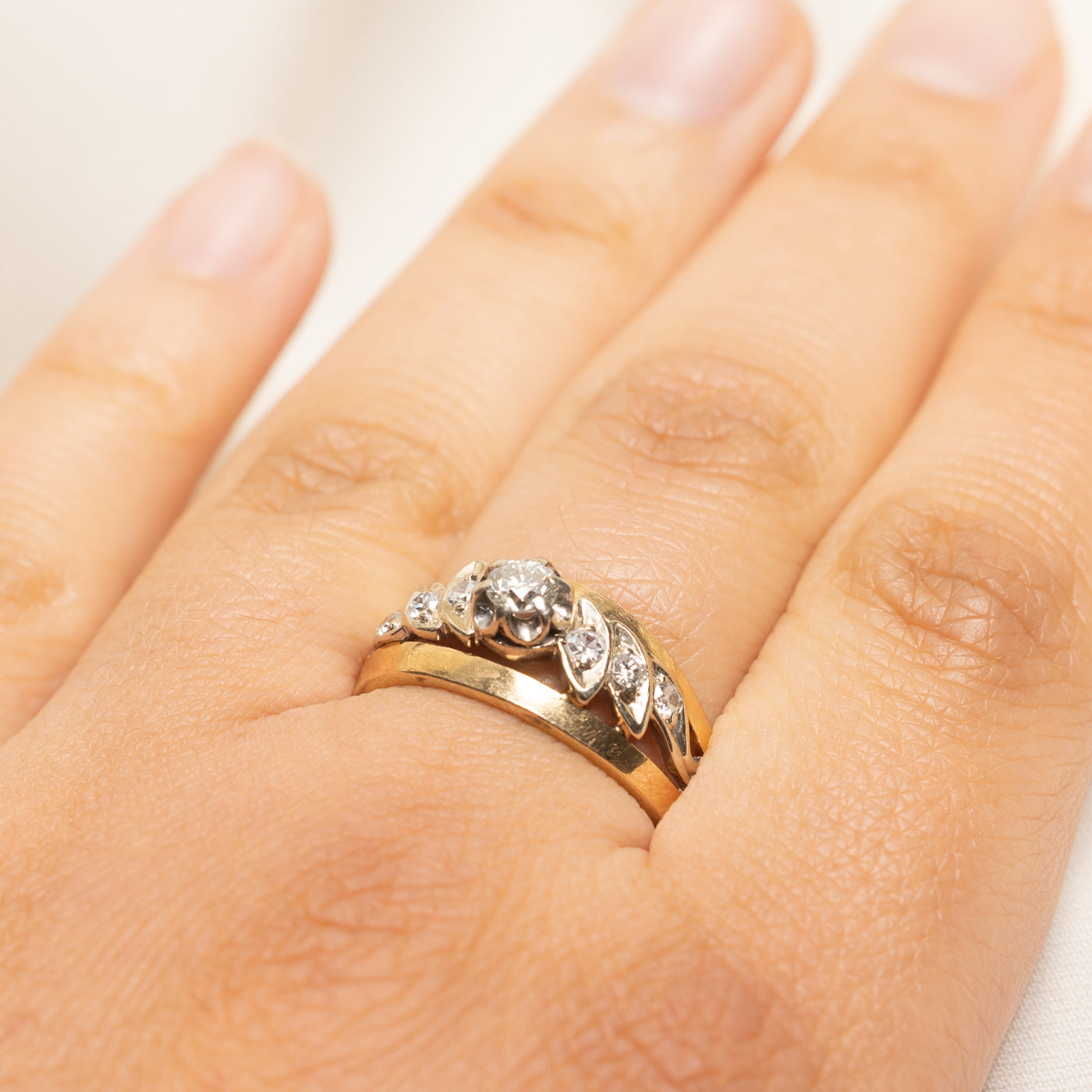 Yellow Gold Illusion Set Diamond Tapered Ring | 0.47ctw | SZ 8.5