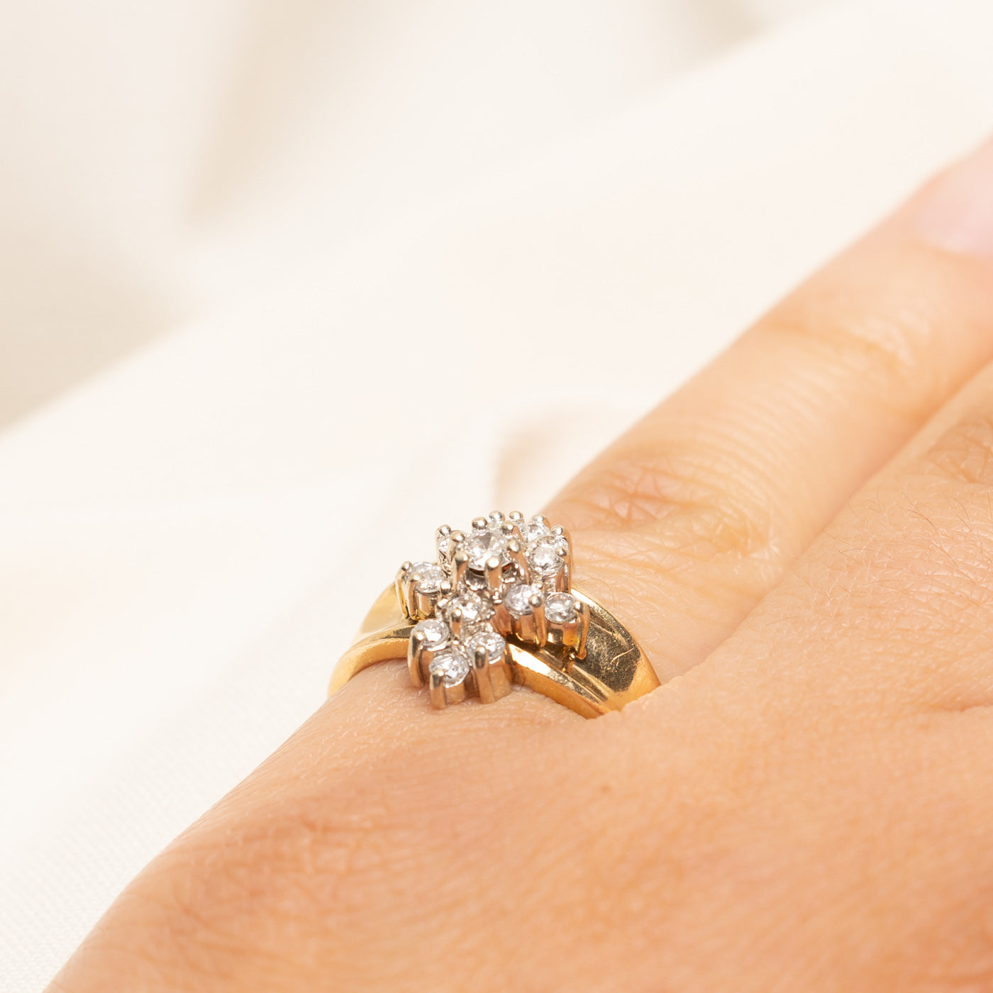 Yellow Gold Diamond Marquise Cluster Ring | 0.50ctw | SZ 5.5