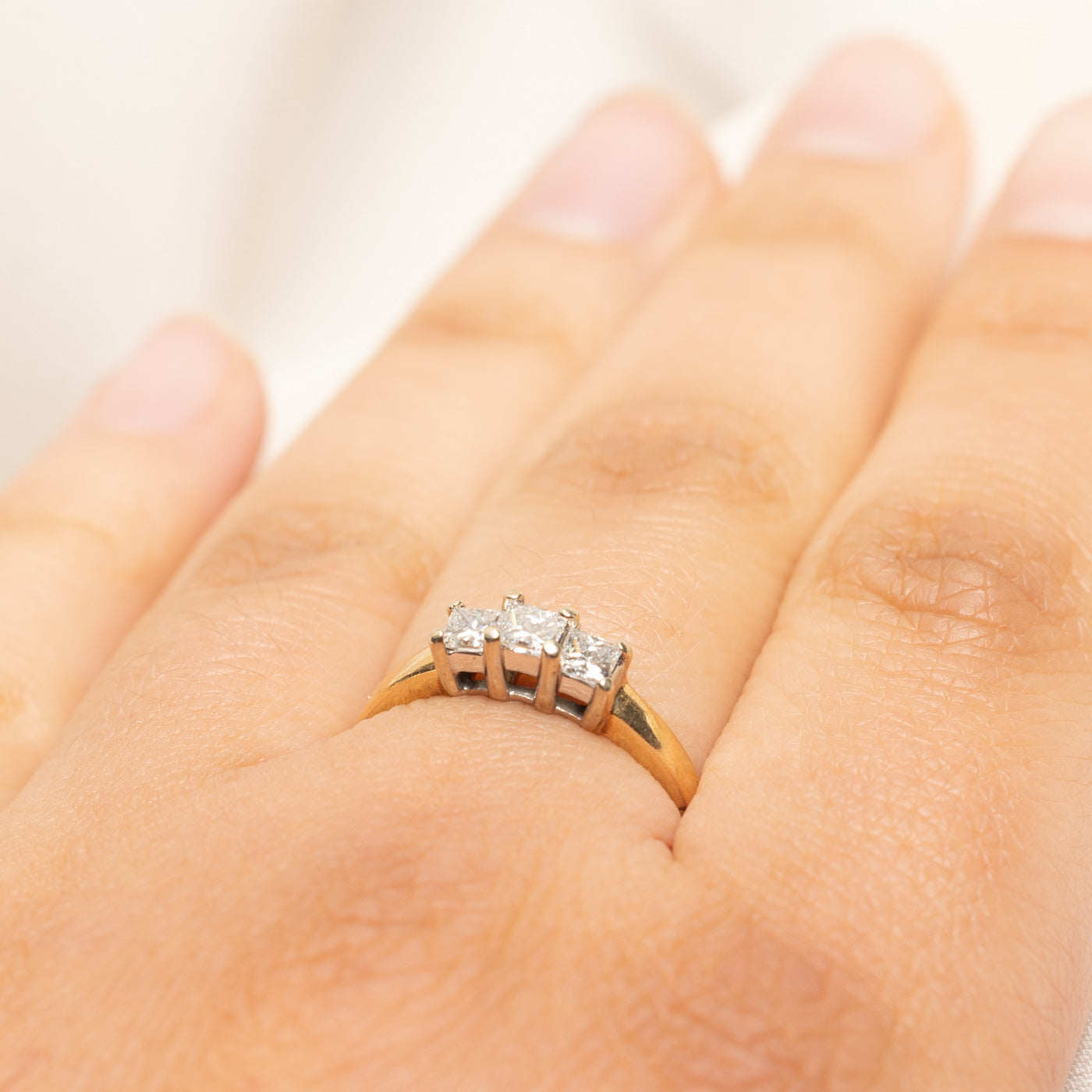 Three Stone Princess Cut Diamond Ring | 0.50ctw | SZ 8