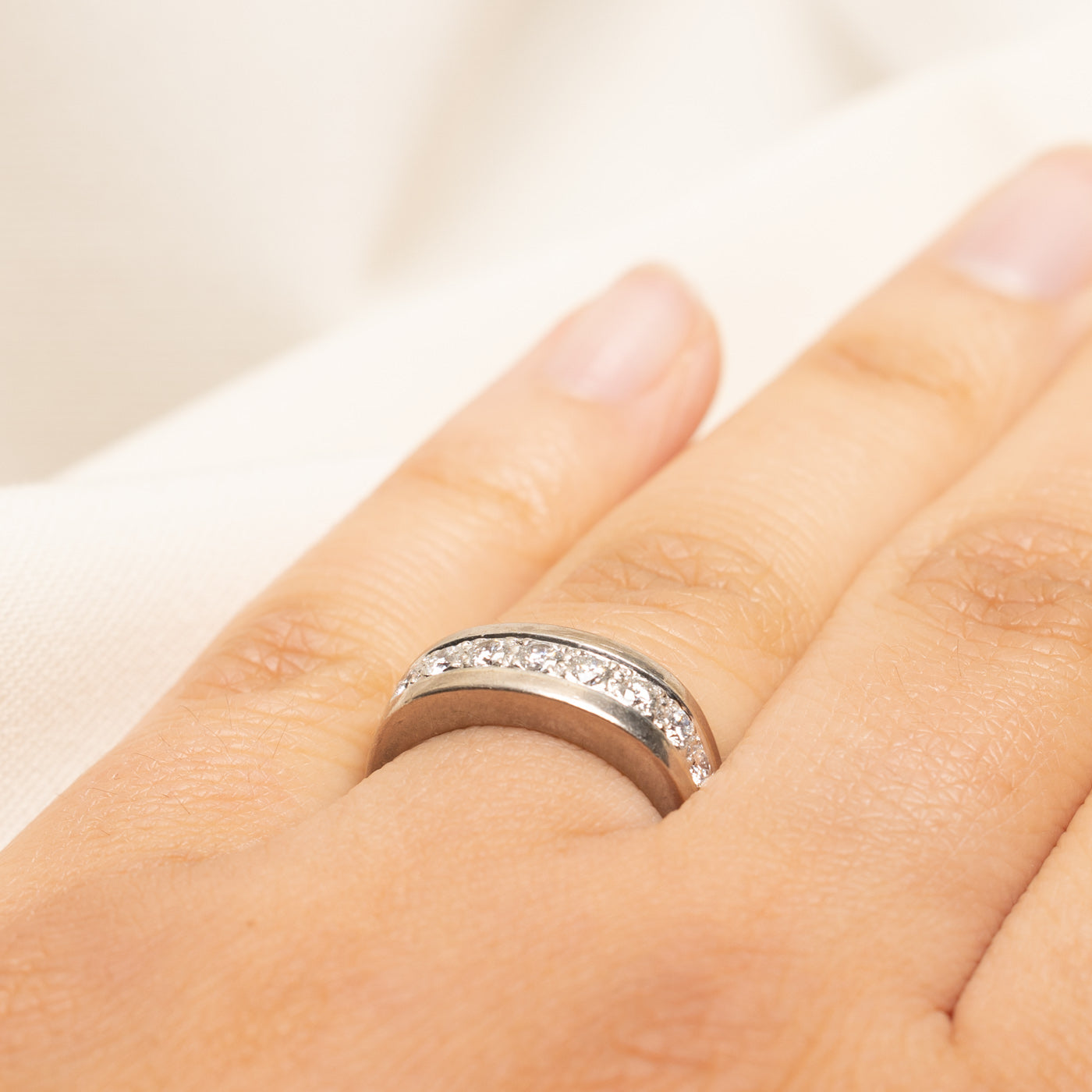 'Birks' 18k Semi Eternity Diamond Band | 0.57ctw | SZ 6.75