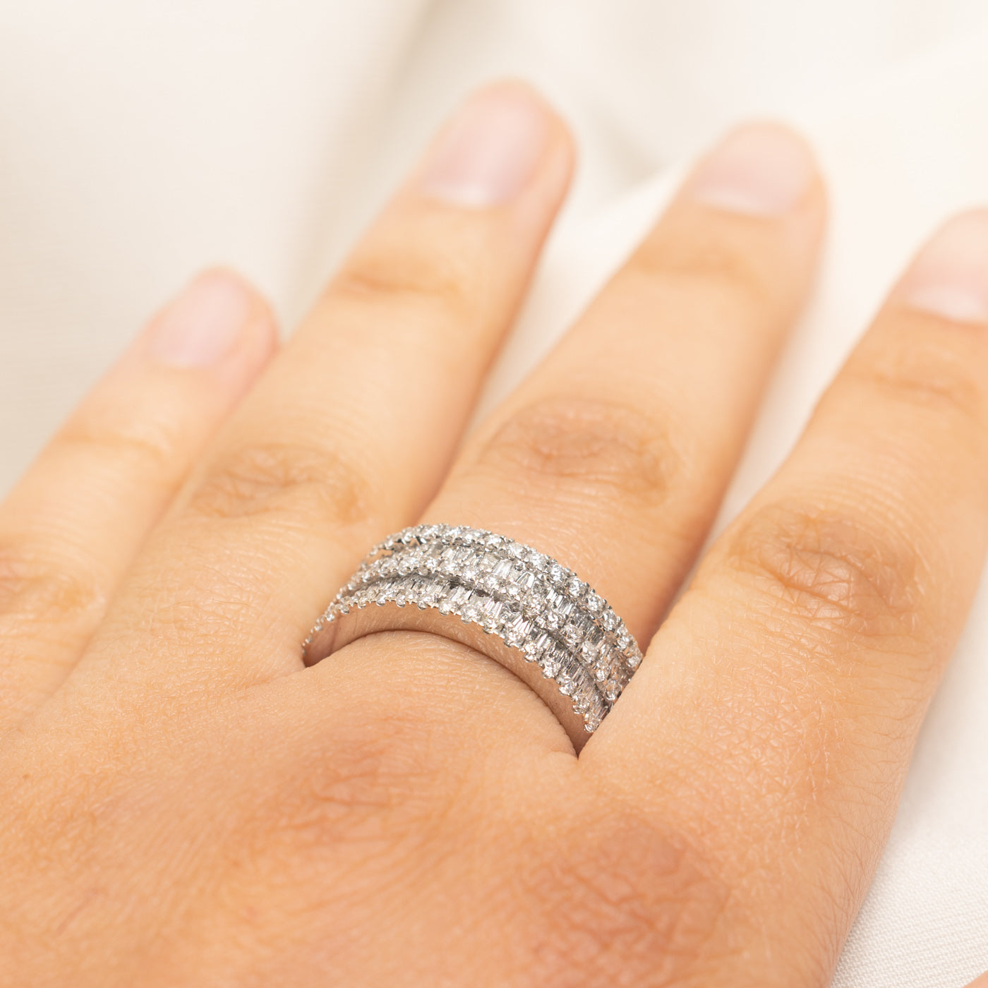 Multi Row Diamond Cigar Band | 1.70ctw | 8.90mm | SZ 10.25