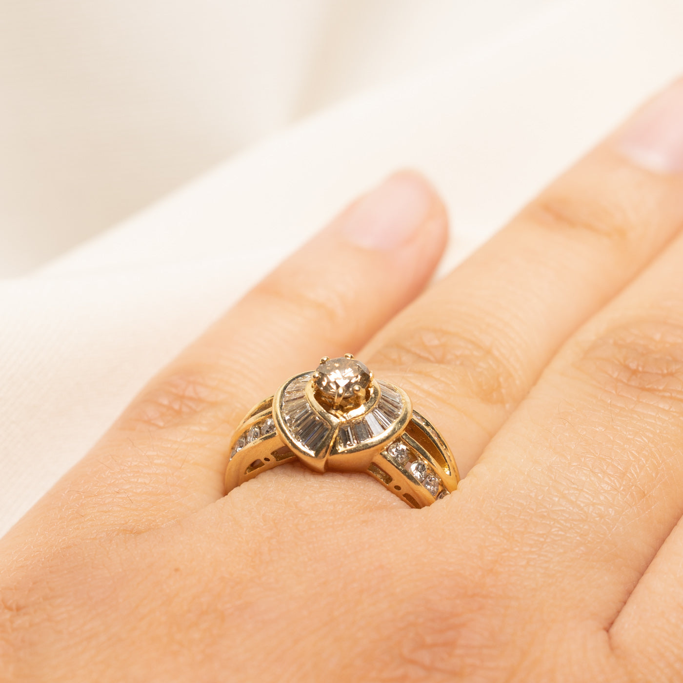Brown Diamond Halo Ring | 1.27ctw | SZ 7