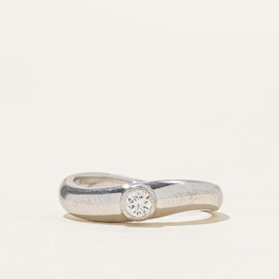18k Bezel Set Diamond Wave Ring | 0.10ct | SZ 3.5