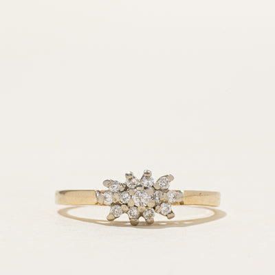 14k Diamond Cluster Petal Ring | 0.14ctw | SZ 5.5