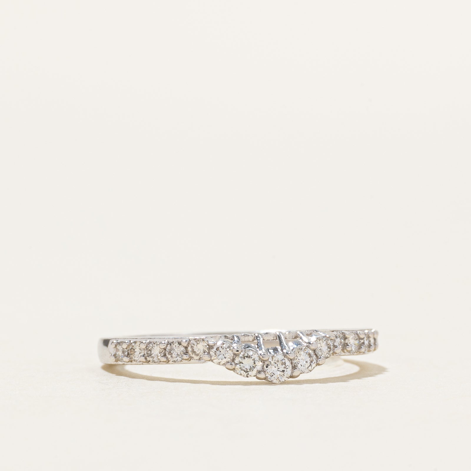 18k Semi Eternity Diamond Contour Ring | 0.22ctw | SZ 6
