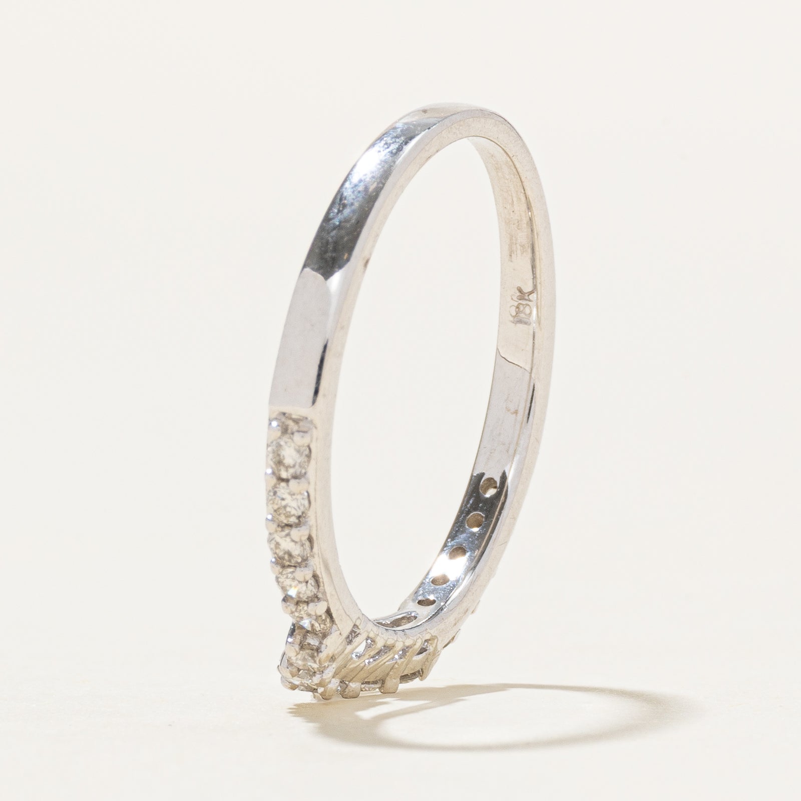 18k Semi Eternity Diamond Contour Ring | 0.22ctw | SZ 6