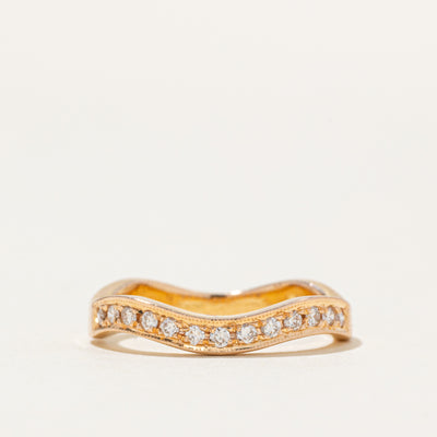 18k Semi Eternity Diamond Wavy Band | 0.14ctw | 2.75mm | SZ 5.25